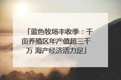 蓝色牧场丰收季：千亩养殖区年产值超三千万 海产经济活力足